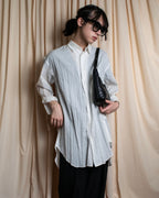 "ISSEY MIYAKE" Pleated design polyester long shirt