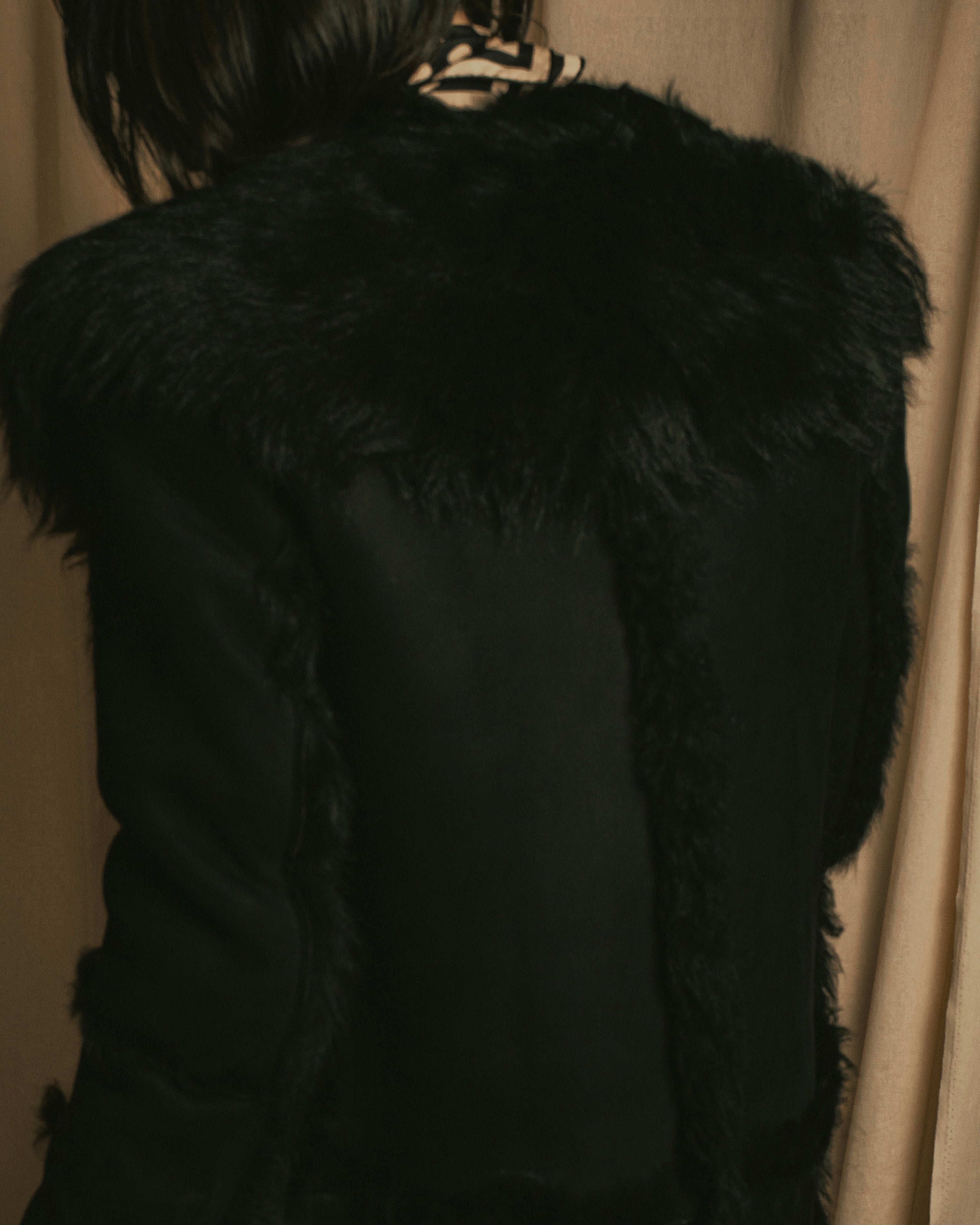 -SPECIAL- "GUCCI" 90's-00's Leather combination fur long coat