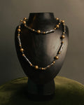 “Yves Saint Laurent” 80’s-90’s Cassandra logo mixed bead long necklace