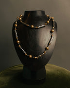 “Yves Saint Laurent” 80’s-90’s Cassandra logo mixed bead long necklace