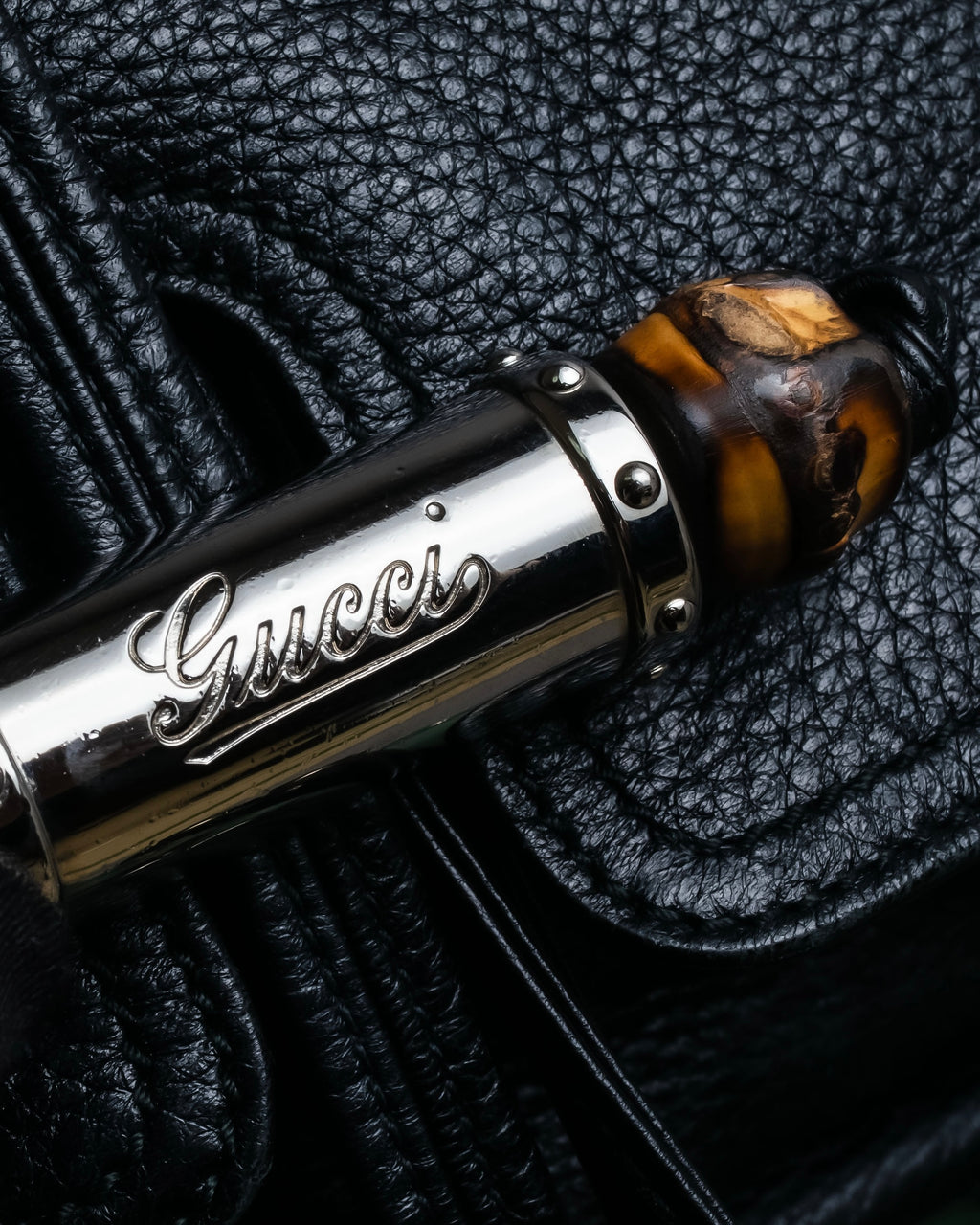 "GUCCI" Bamboo design combination chain shoulder leather bag