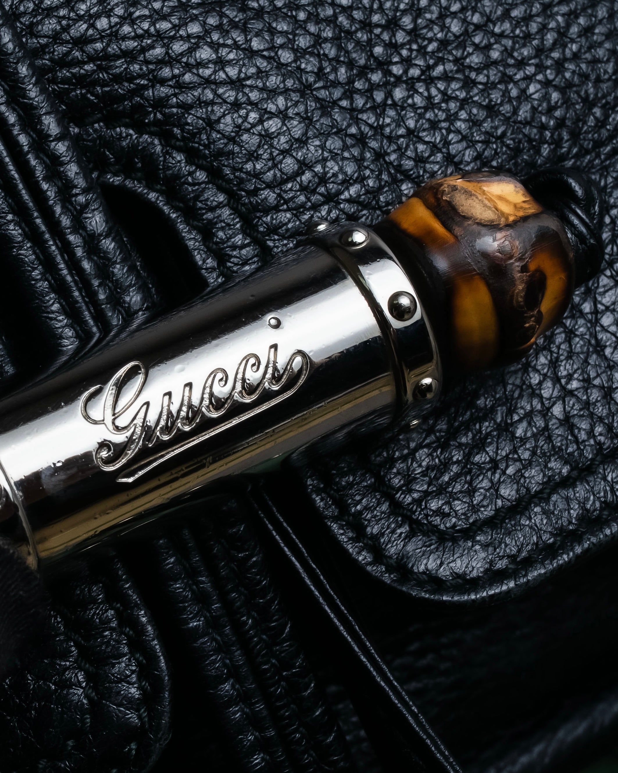 "GUCCI" Bamboo design combination chain shoulder leather bag