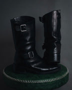 "CHANEL" 2006-12 Double-buckle leather engineer boots