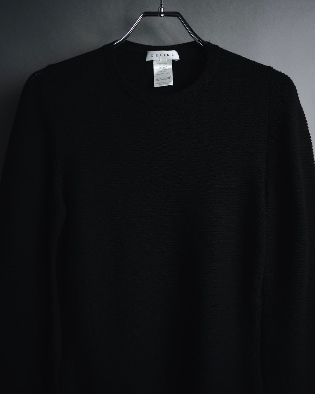 "CELINE" 00’s fine ribbed wool crewneck knit