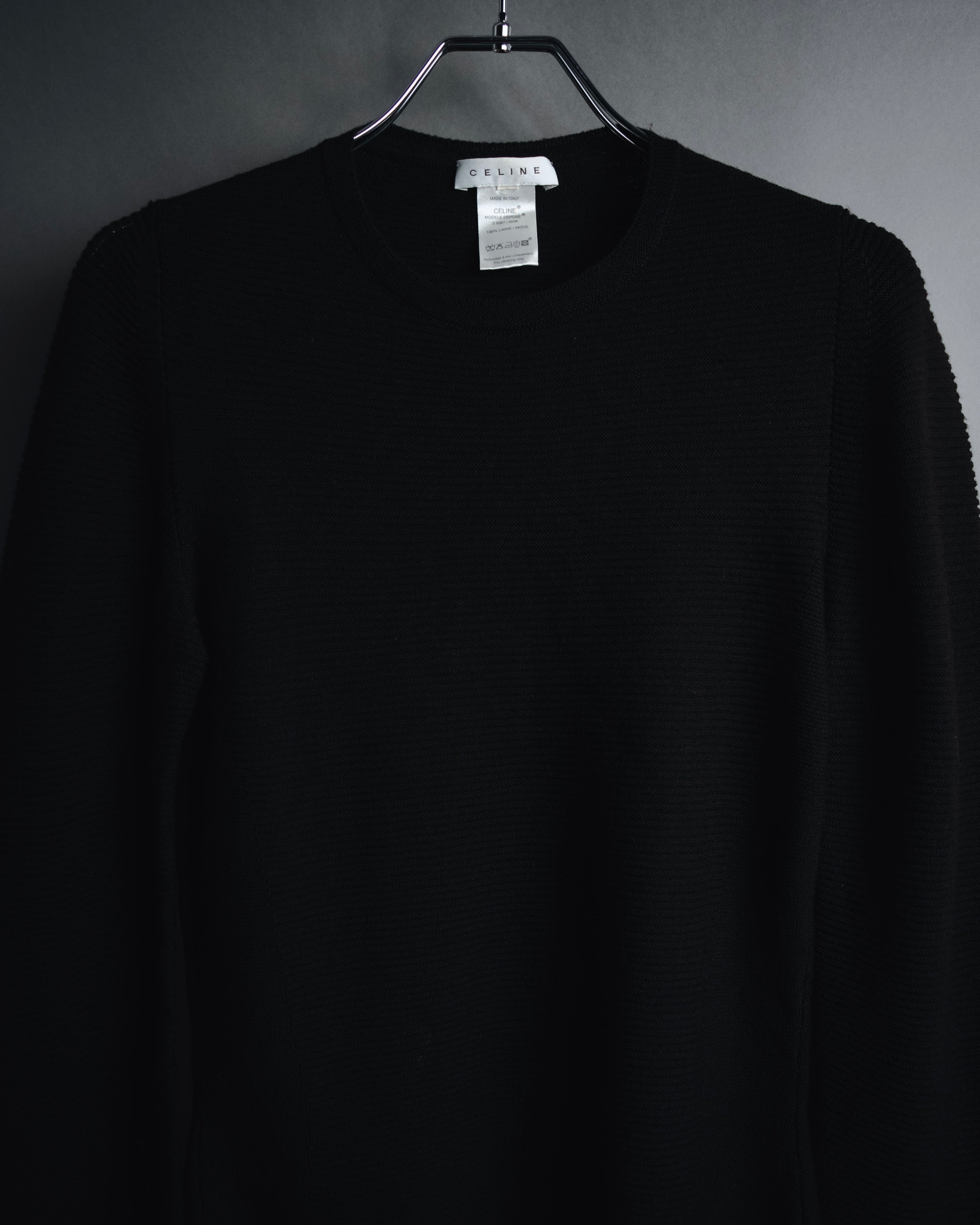 "CELINE" 00’s fine ribbed wool crewneck knit