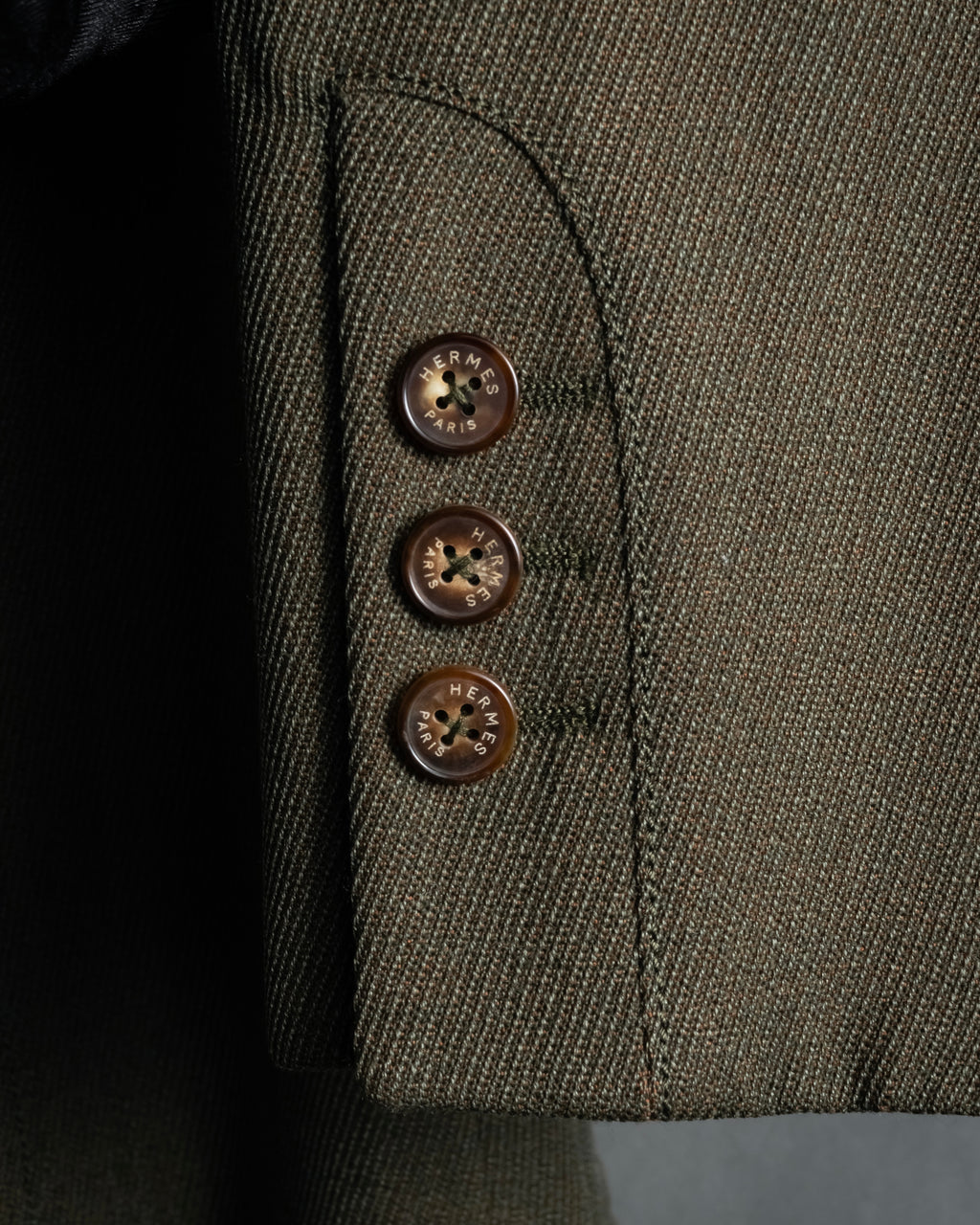 -SPECIAL- "HERMES" 90's Military-inspired zip design tailored jacket