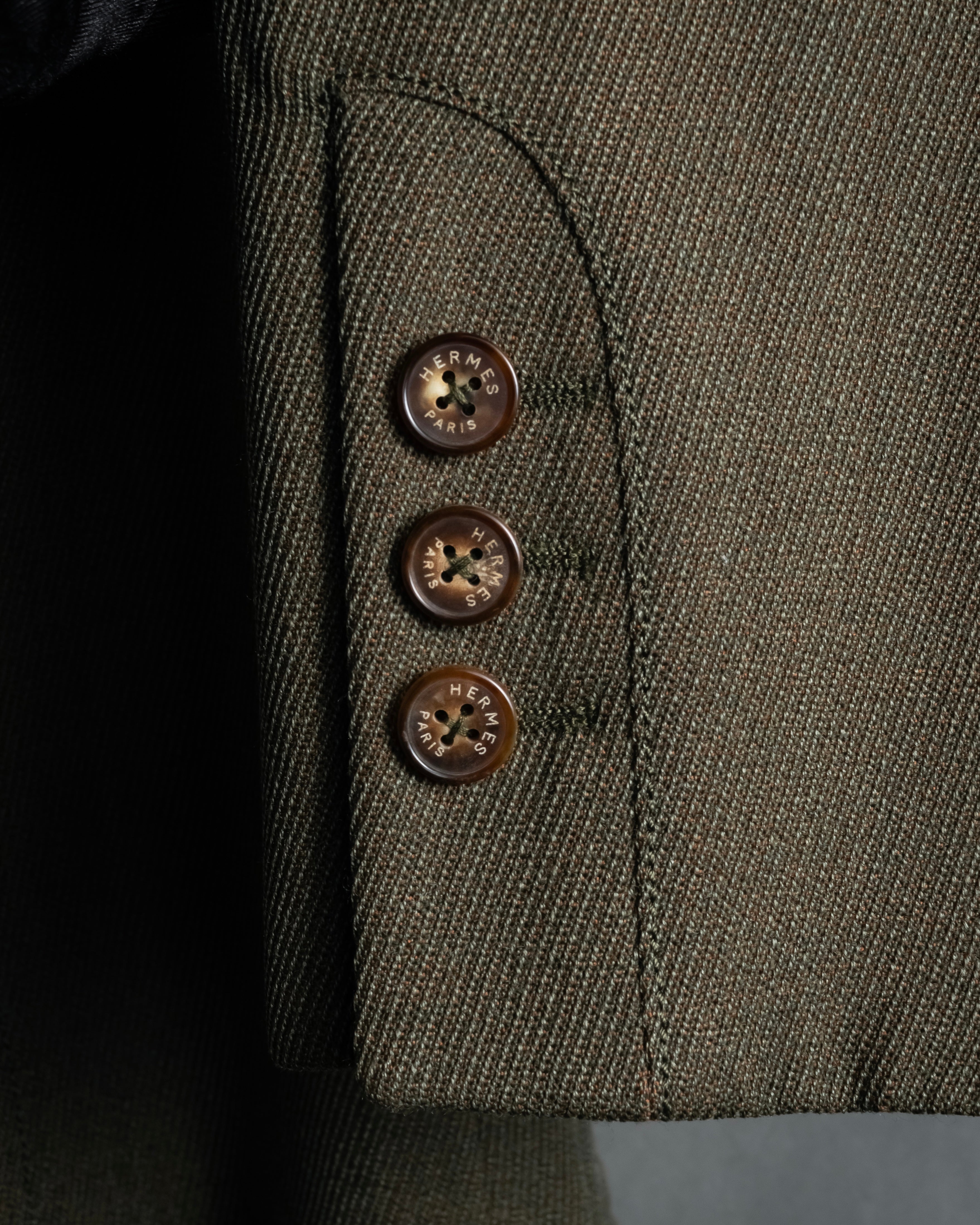 -SPECIAL- "HERMES" 90's Military-inspired zip design tailored jacket