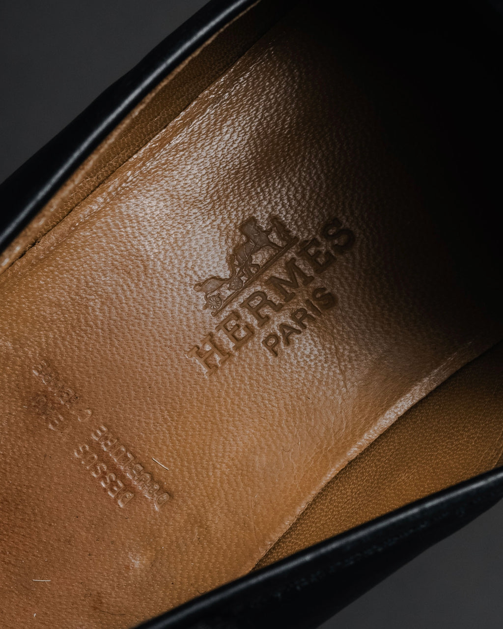 "HERMES" 90’s-00’s box calf H buckle loafers