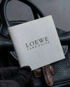 "LOEWE" Flap pocket design ostrich leather bag