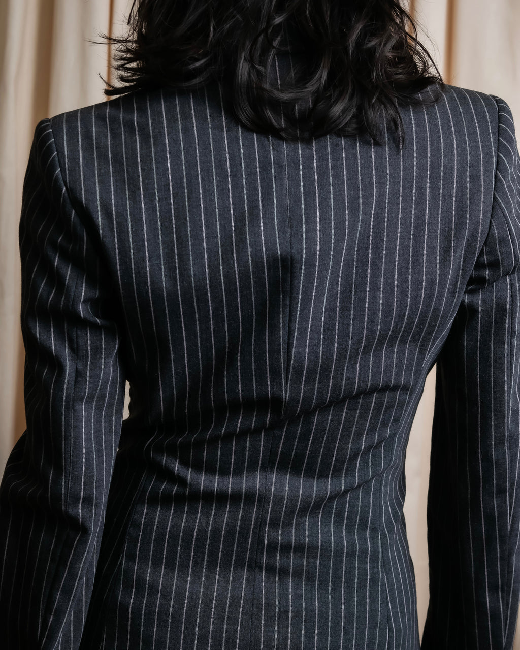 "Dolce & Gabbana" White striped shaped tailored jacket