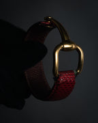 “GUCCI” 90’s-00’s Horsebit lizard leather bangle