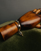 "Christian Dior" 70's-80's Two-tone gold and charcoal link bracelet