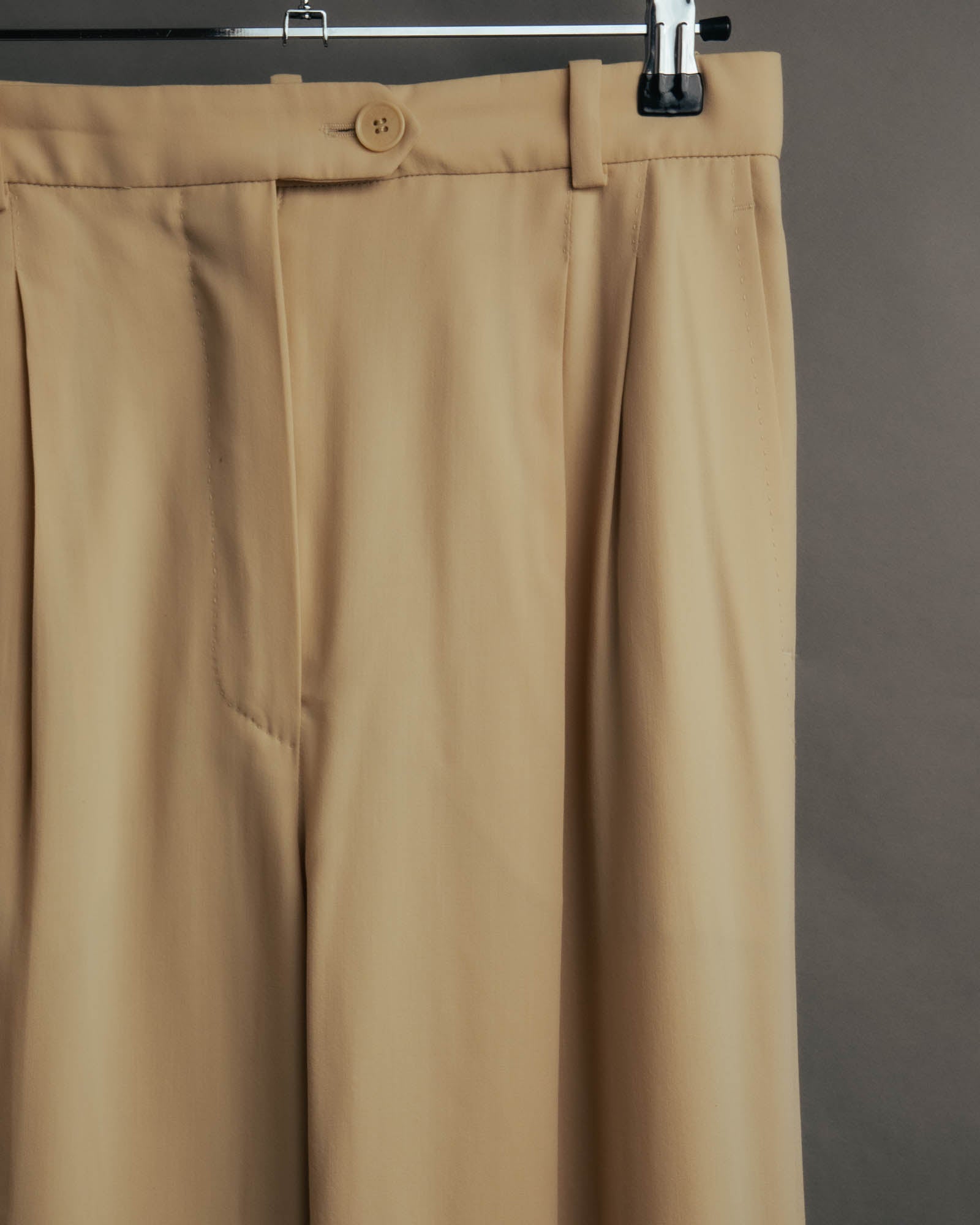 –SPECIAL– “HERMÈS” 90’s silk-lined wool wide trousers