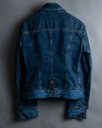 “D&amp;G” Tweed attached bijou button denim jacket