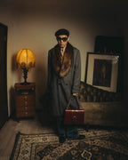 -SPECIAL- "GUCCI" 00's-10's Luxurious beaver fur-collar wool overcoat