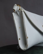 "Salvatore Ferragamo" Gancini motif structured white leather bag
