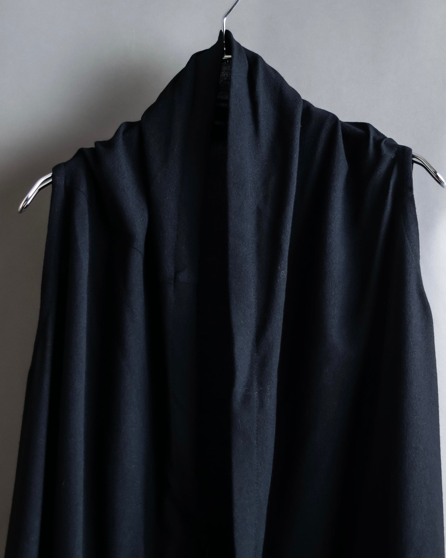 "ANN DEMEULEMEESTER" Cape draping docking design zipper sleeveless dress