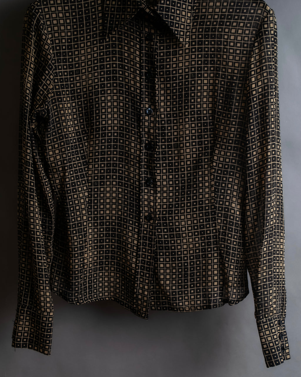 "FENDI" Geometric pattern logo printed shirt