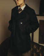 -SPECIAL- "DRIES VAN NOTEN" 10's Sculptural wide lapel double breasted wool coat