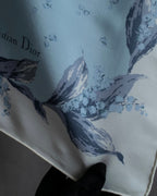 "Christian Dior" Bird motif silk scarf