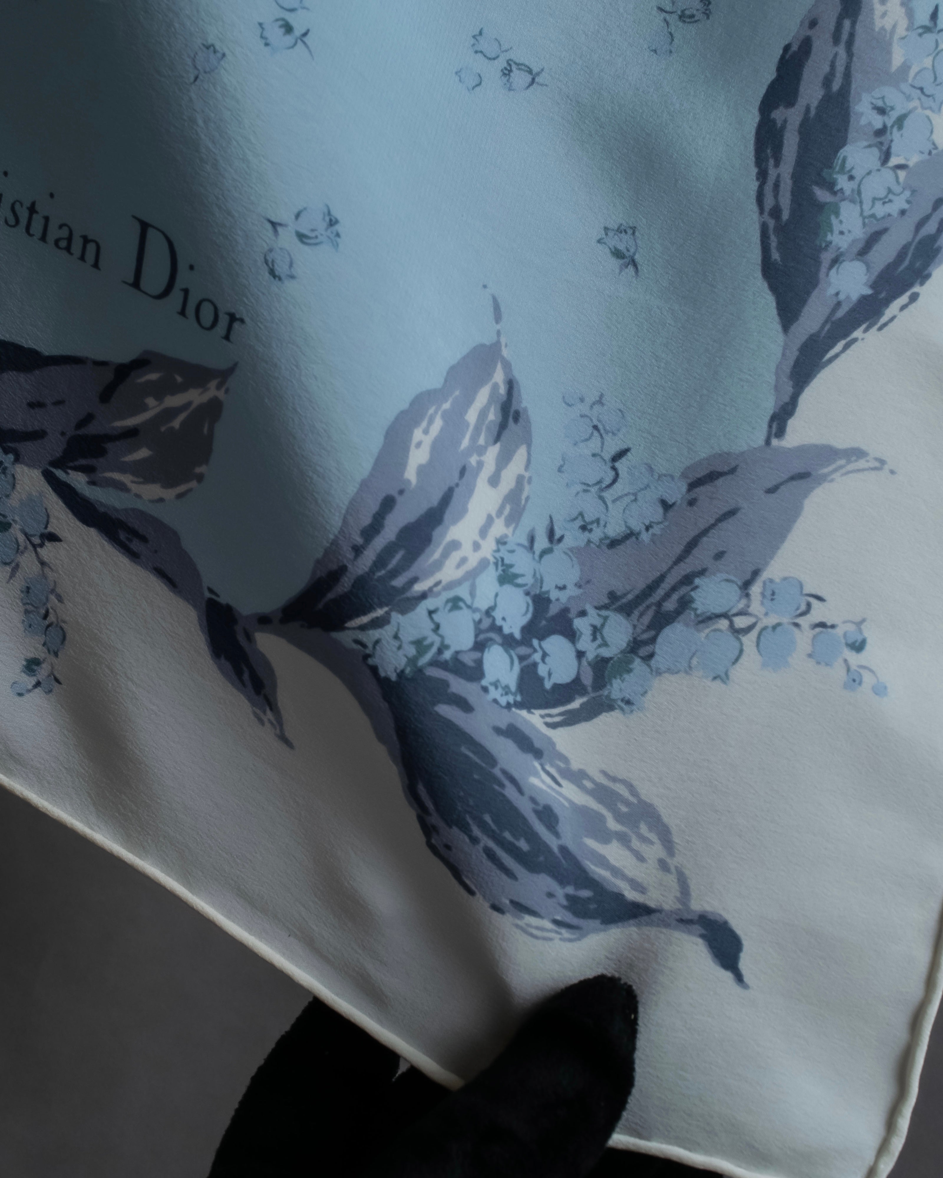 "Christian Dior" Bird motif silk scarf