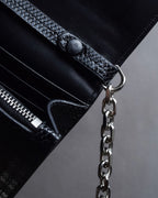 "MAISON MARGIELA" Check pattern gradient design chain shoulder leather wallet bag