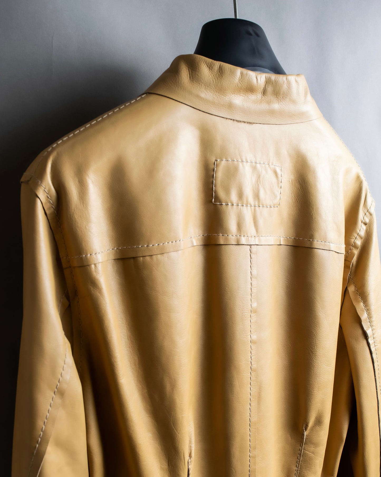 "Dolce & Gabbana" Tanned genuine leather front switching jacket