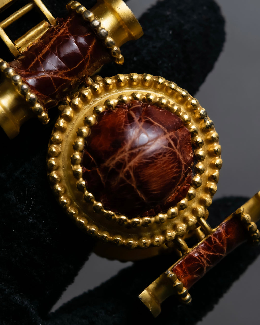 "LOEWE" Gold metal dome motif bracelet