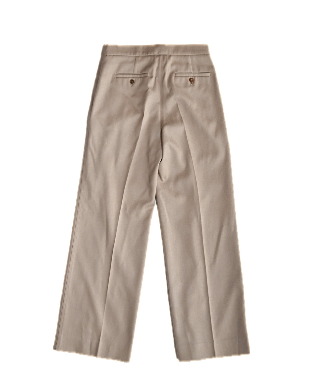 MAX MARA / Virgin Wool Two-Tuck Wide Straight Trousers Beige