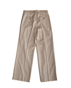 MAX MARA / Virgin Wool Two-Tuck Wide Straight Trousers Beige