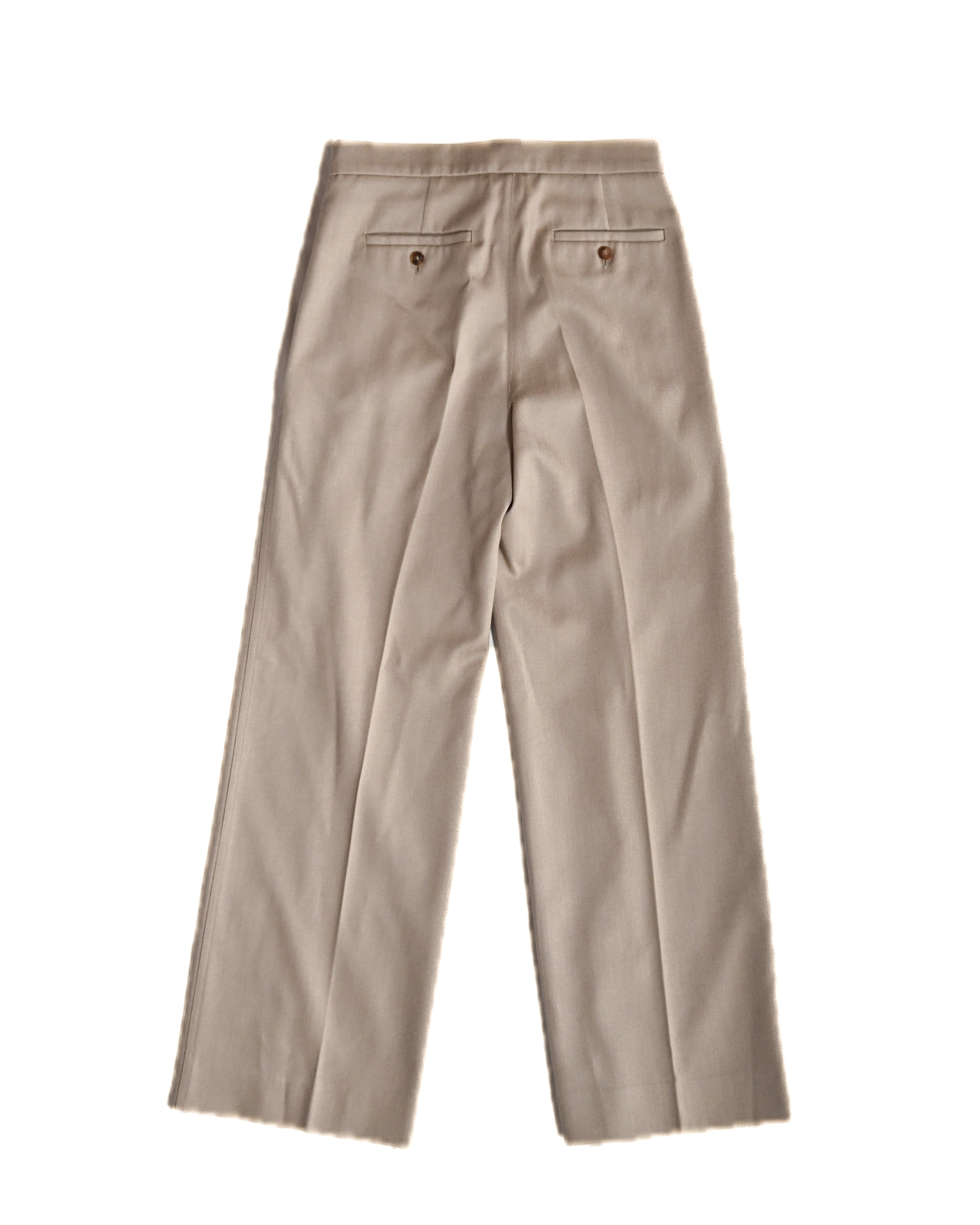 MAX MARA / Virgin Wool Two-Tuck Wide Straight Trousers Beige