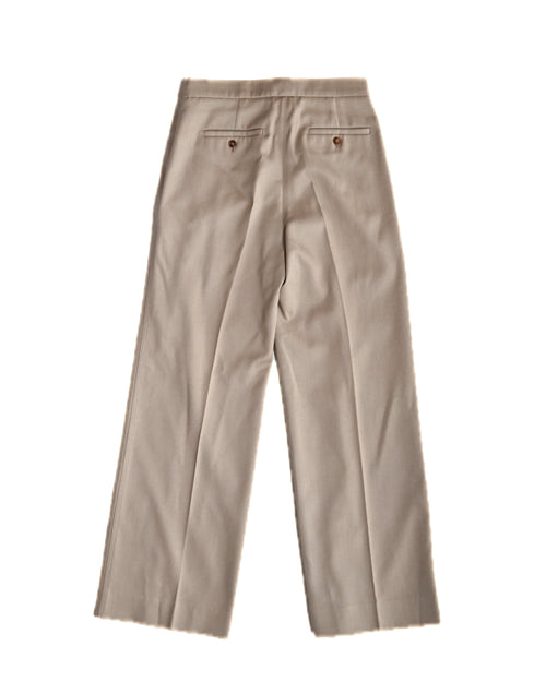 MAX MARA / Virgin Wool Two-Tuck Wide Straight Trousers Beige