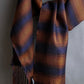 "GUCCI" Ombre stripe pattern fringe design silk long stole