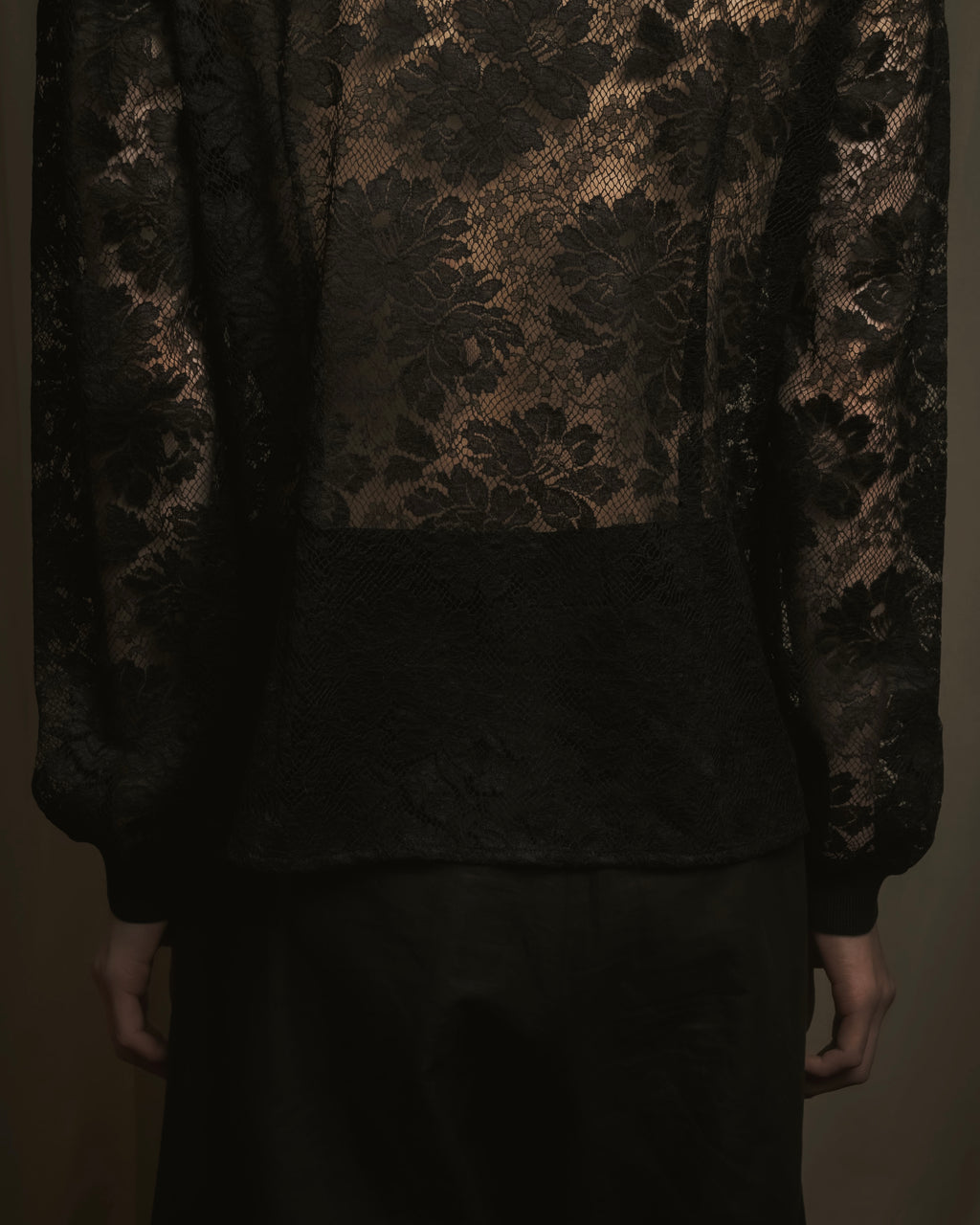 "VALENTINO MISS V" Late 80s botanical lace polo shirt