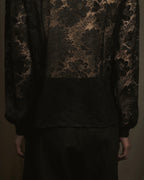 "VALENTINO MISS V" Late 80s botanical lace polo shirt