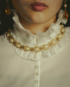 -SPECIAL- “Christian Dior” 70’s-80’s Faux pearl crystal statement necklace