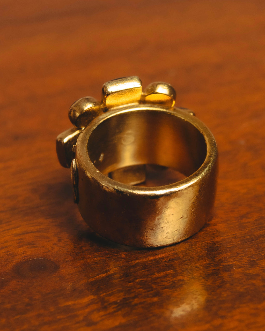 -SPECIAL- "CHANEL" 2007 AW Coco mark black cabochon ring