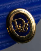 "Christian Dior" Logo cutout design gold earrings