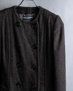 "DOLCE & GABBANA" Fringe scarf included double-breasted coat