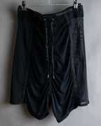 "JEAN PAUL GAULTIER MAILLE FEMME" Sheer shirring design design half pants