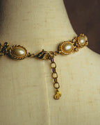 -SPECIAL- “Christian Dior” 70’s-80’s Faux pearl crystal statement necklace