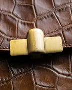 "GIORGIO ARMANI" crocodile leather box shoulder bag