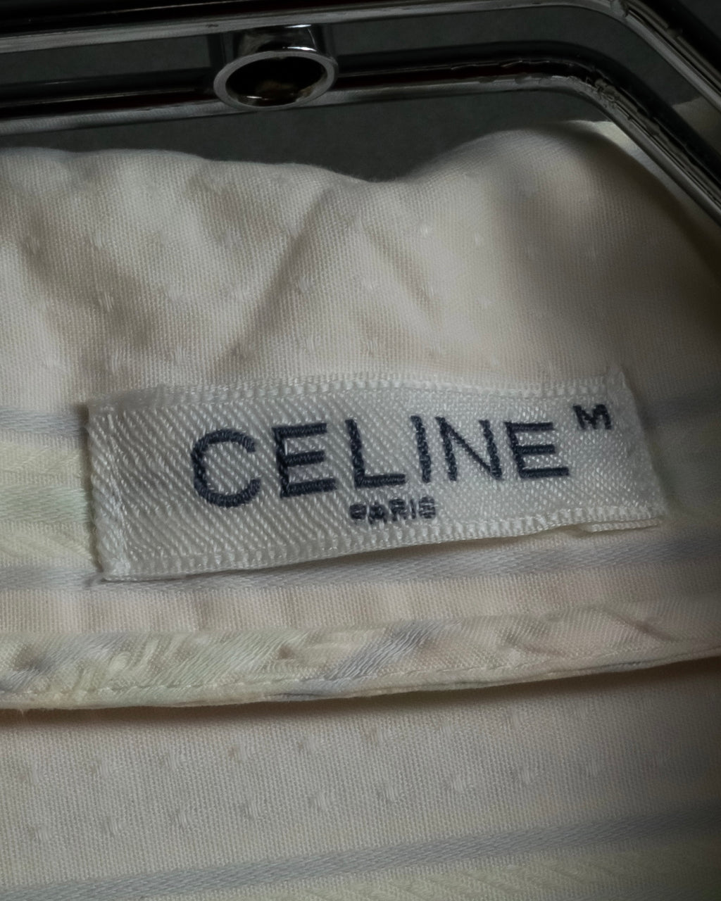 "CELINE" 80’s-90’s Pastel dobby striped pajama shirt