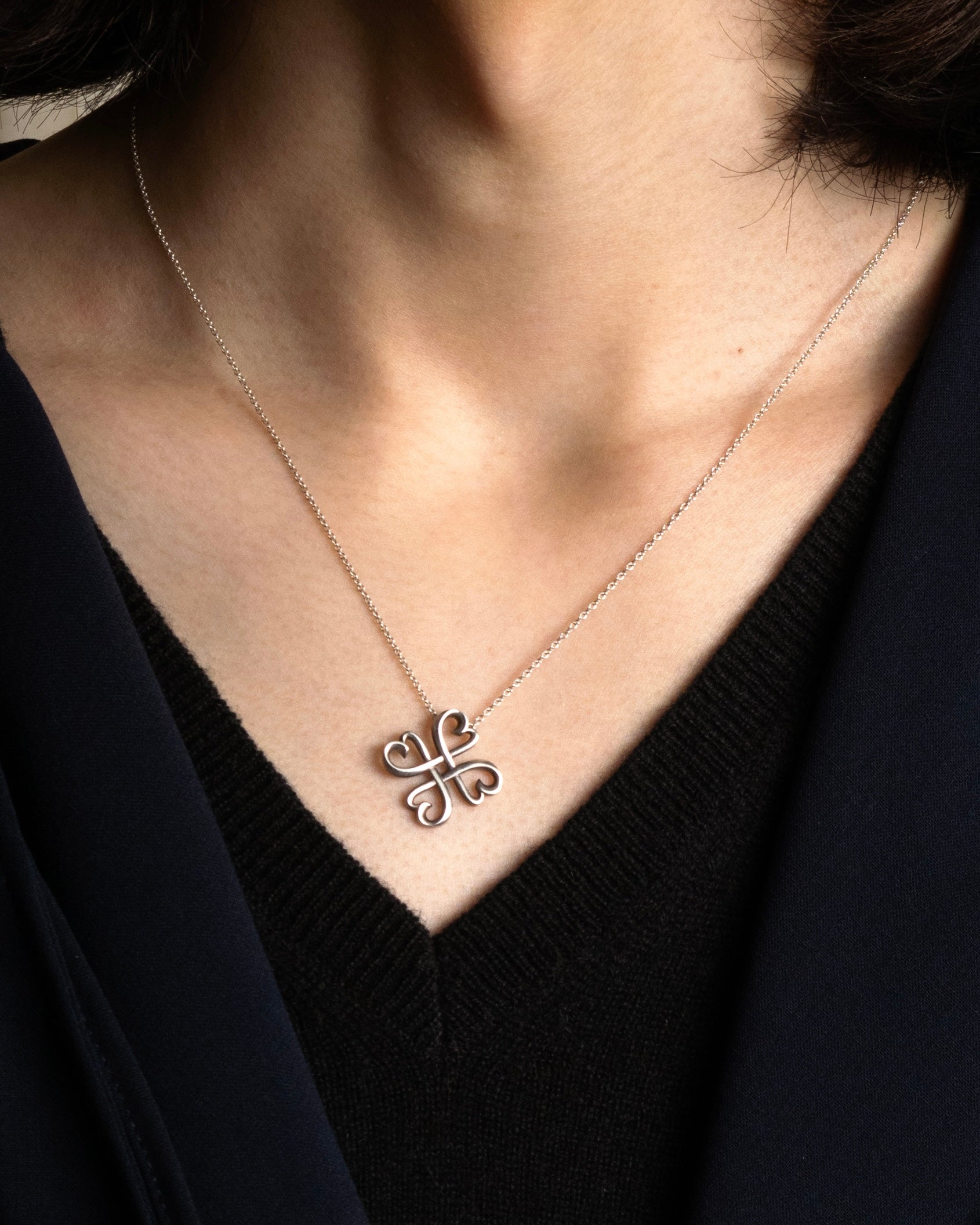 "Tiffany&Co" Clover motif silver 925 necklace