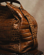 “Max Mara” 00’s-20’s crocodile-embossed 2way backpack