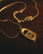 "Christian Dior" 90's Rhinestone padlock pendant necklace