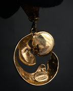 “GIANFRANCO FERRE“ 80’s-90’s Sculptural amber drop earrings