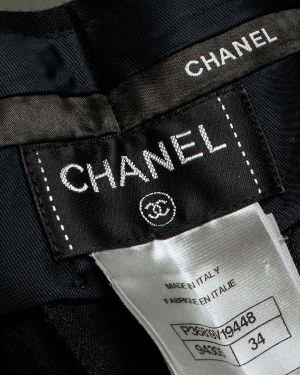 "CHANEL" Fringe design high waist straight cut slacks