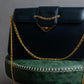 "Cartier" Sapphire rhinestone chain shoulder bag