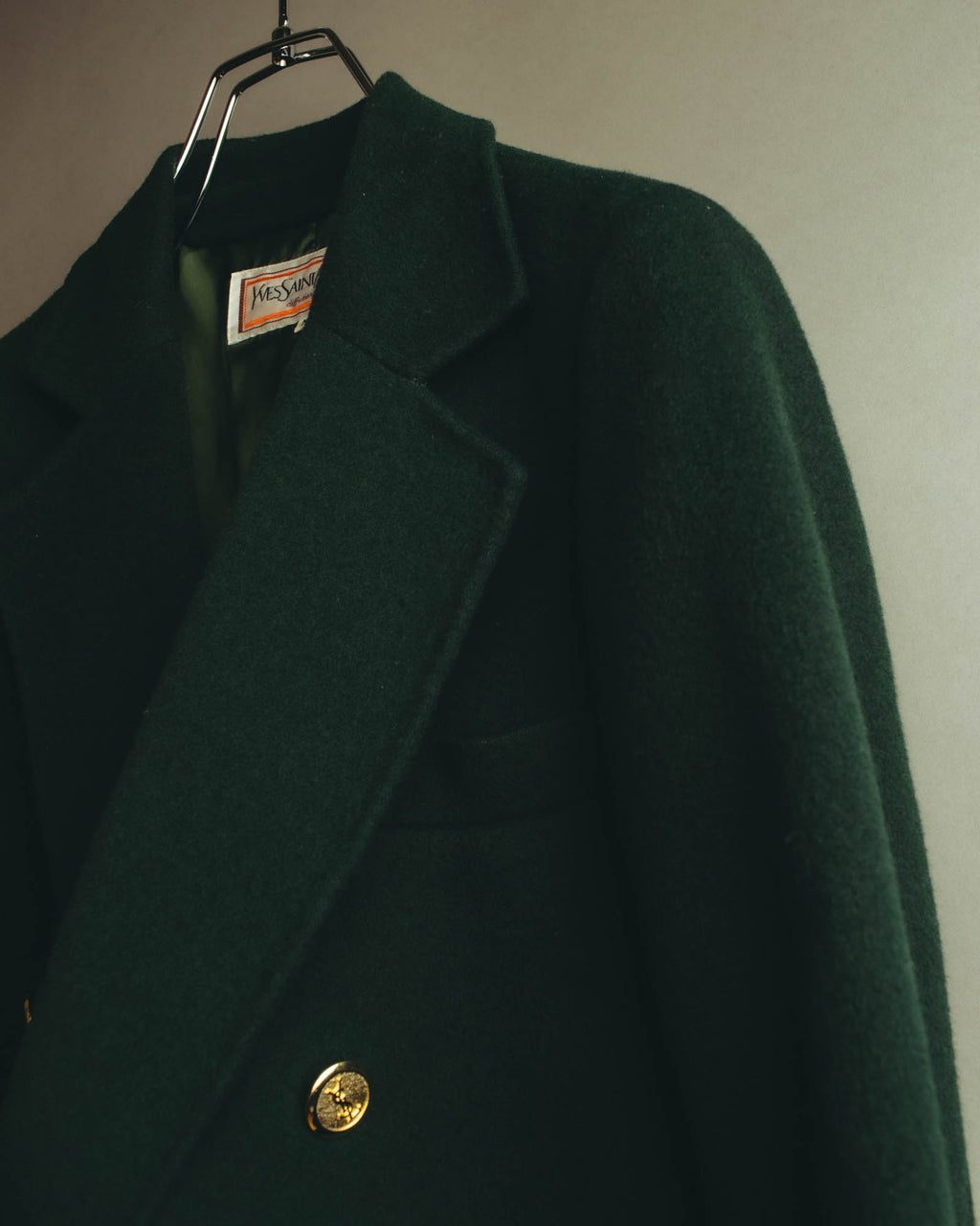 "Yves Saint Laurent" late 80's-early 90's Structured wool mohair double breasted coat